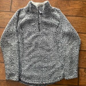 Women’s Sherpa Fleece Pullover Size L – 3/4 Zip – Cozy Warm Jacket